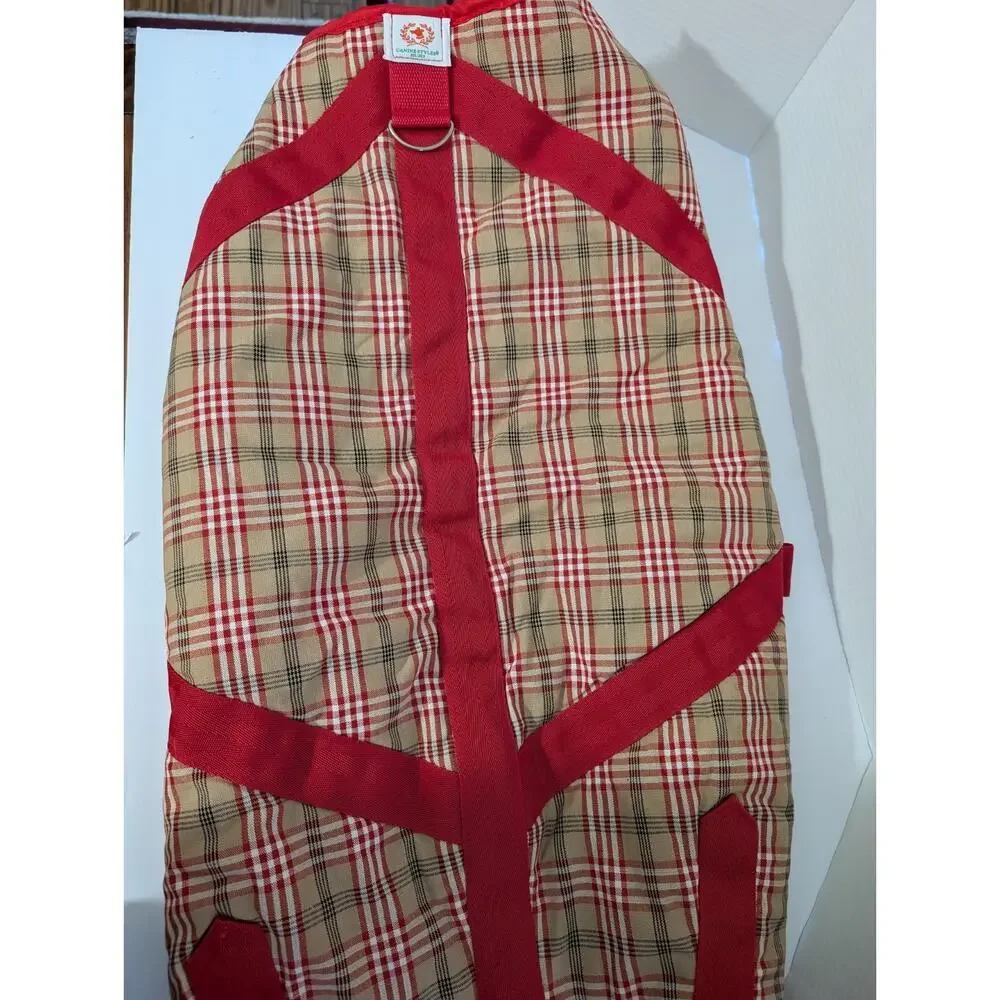 Canine Styles Plaid Dog Coat Size 26 Sherpa Lined Adjustable Straps Large Breed